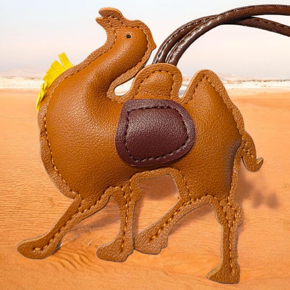 SALE!! Brown Camel Leather Handbag Charm